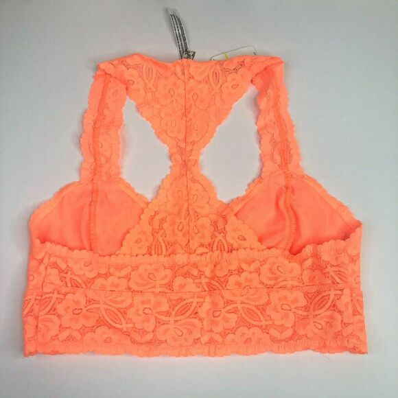 NEW Free People Intimately Galloon Lace Racerback Bralette Orange XS - Picture 4 of 5